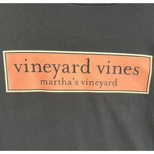 Vineyard Vines Martha's Vineyard Long‎ Sleeve T Shirt Blue Spell Out Men's XS